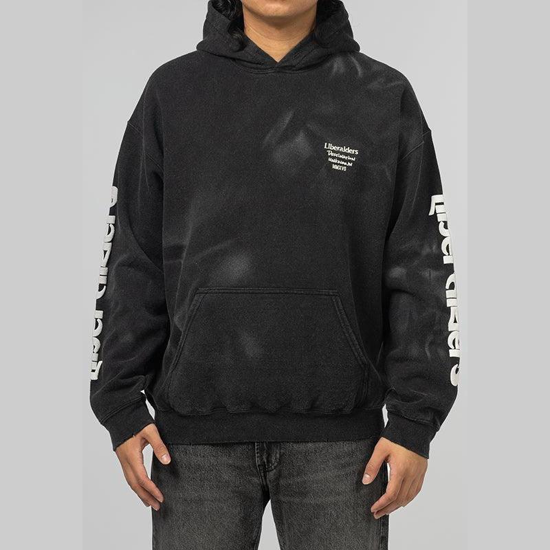 Sleeve Print Hoodie - Black