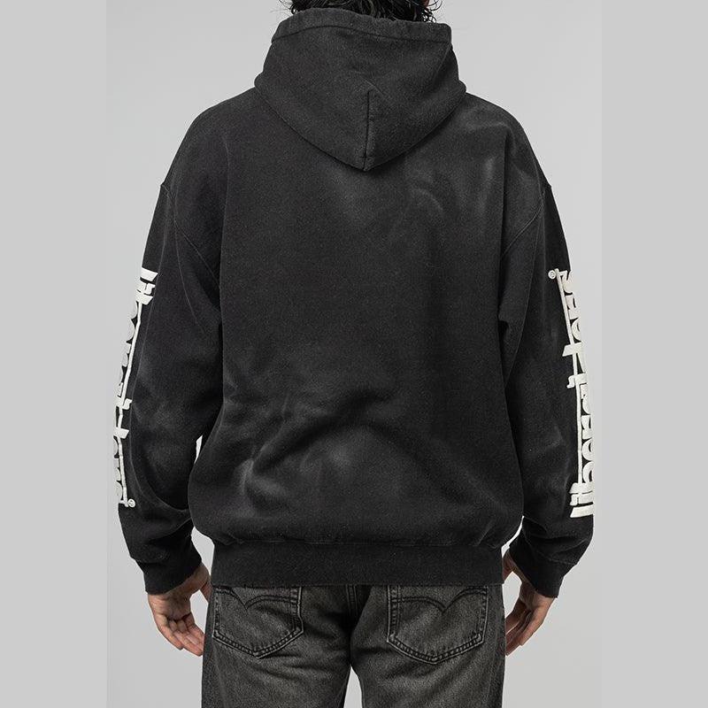 Sleeve Print Hoodie - Black - Image 4