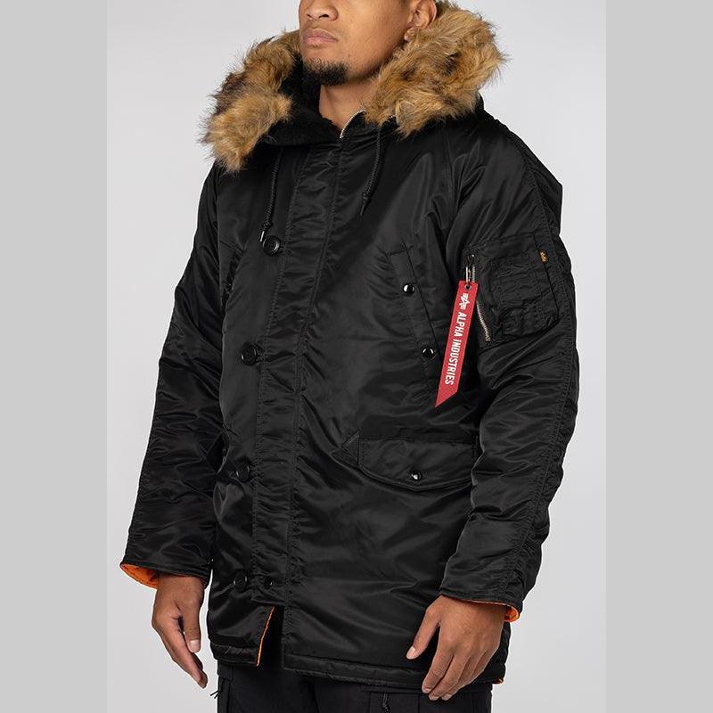 Slim Fit N-3B Parka - Black