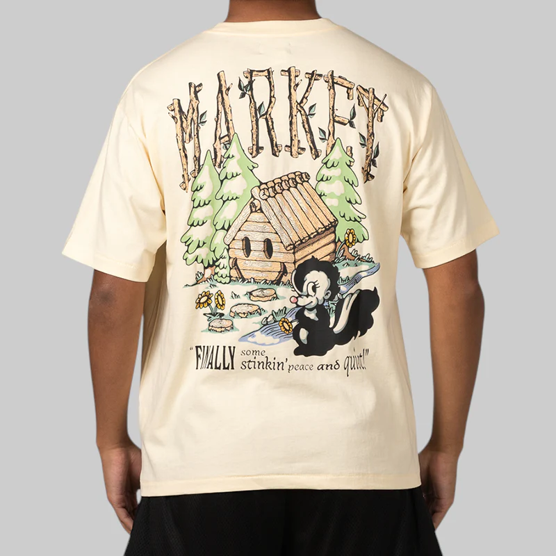 Smiley Quiet Cabin T-Shirt - Butter Cream