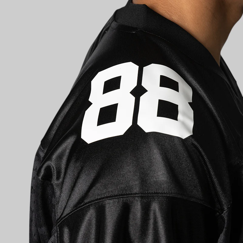 Solid Camo Multi Logo Relaxed Fit Football Jersey T-Shirt - Black - Image 5