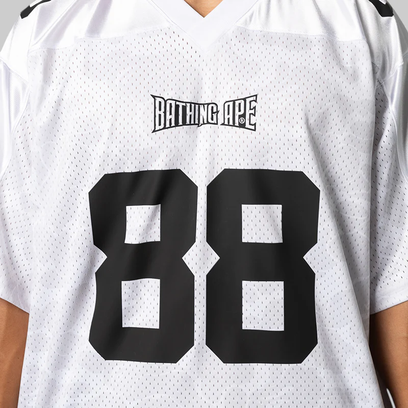Solid Camo Multi Logo Relaxed Fit Football Jersey T-Shirt - White - Image 6