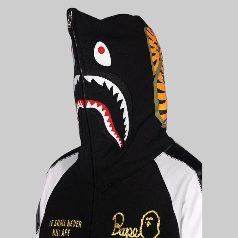 Souvenir Shark Zip Hoodie - Black - Image 10