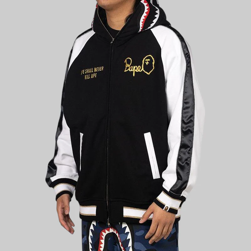 Souvenir Shark Zip Hoodie - Black - Image 11