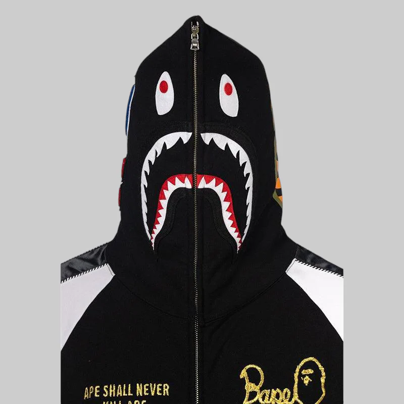 Souvenir Shark Zip Hoodie - Black - Image 2