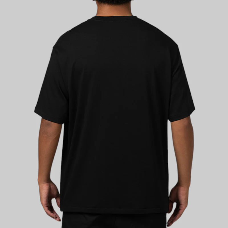 Spray Print College Relaxed Fit T-Shirt - Black - Image 2