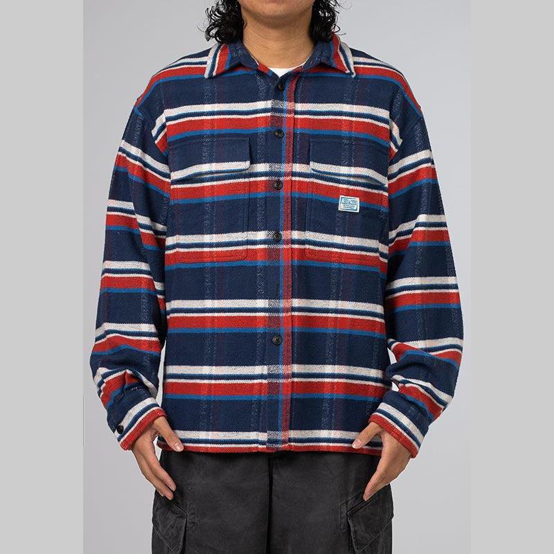 Stripe Flannel Shirt - Navy