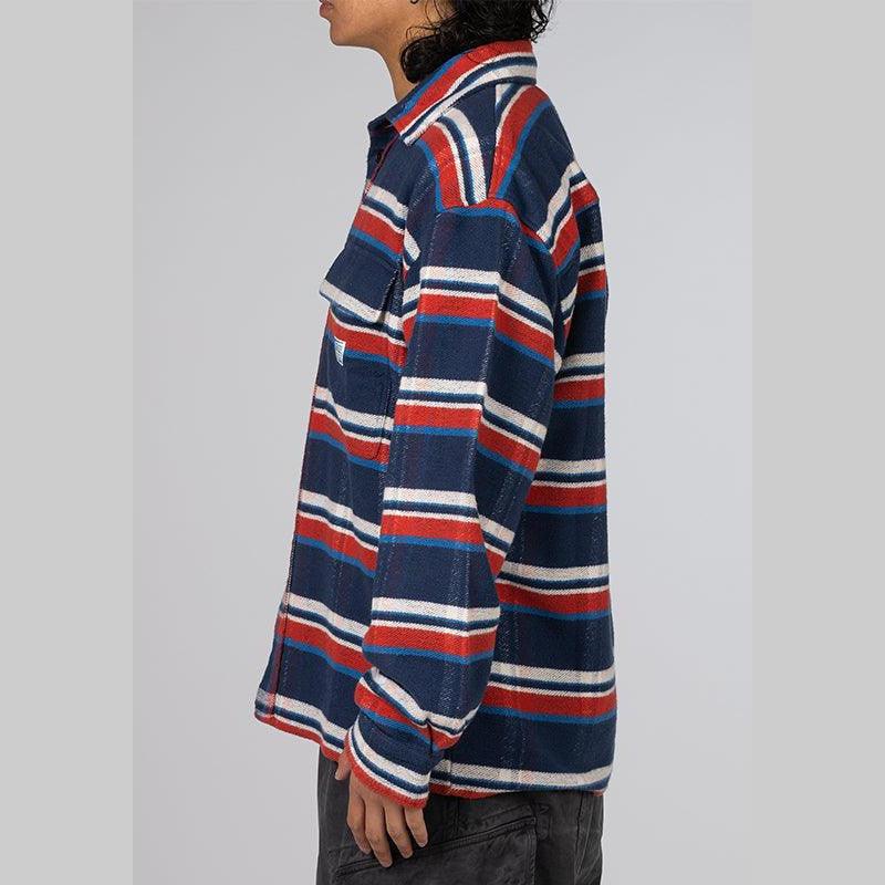 Stripe Flannel Shirt - Navy - Image 4