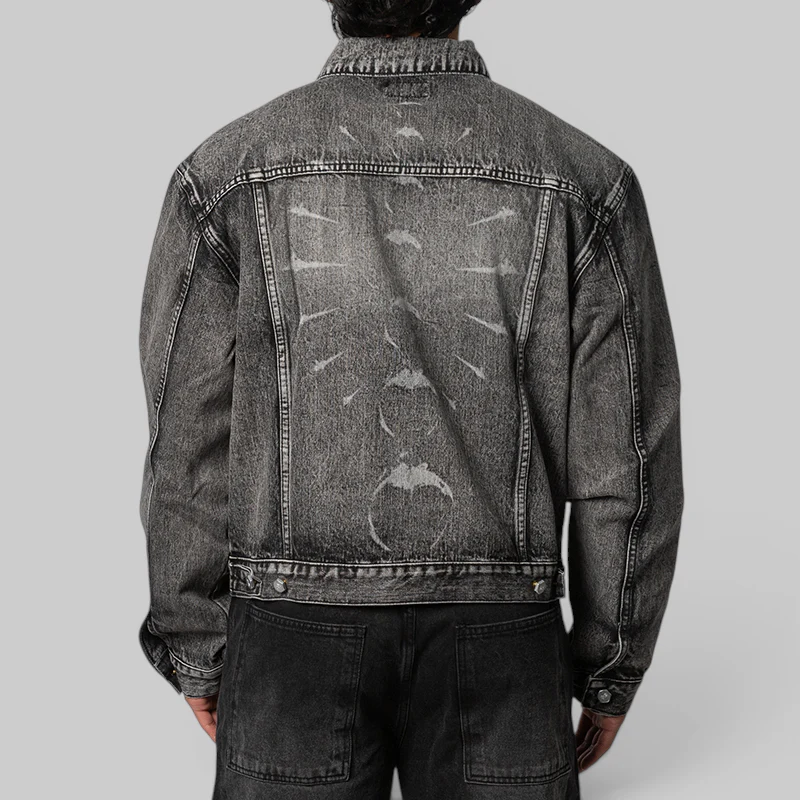 TC Spine Laser Denim Jacket - Black - Image 4
