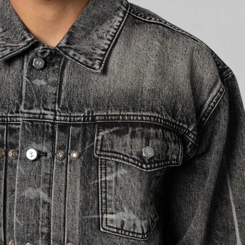 TC Spine Laser Denim Jacket - Black - Image 6