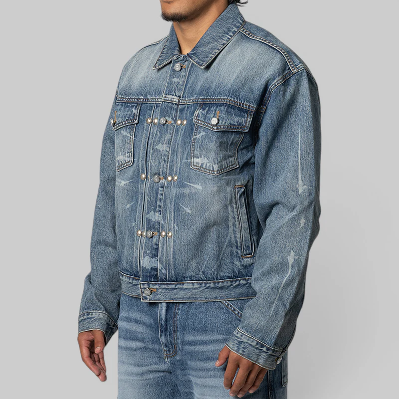 TC Spine Laser Denim Jacket - Blue - Image 2
