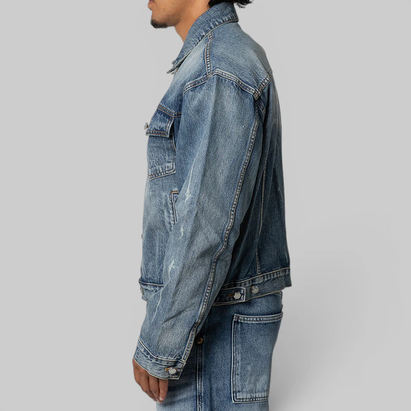 TC Spine Laser Denim Jacket - Blue - Image 3