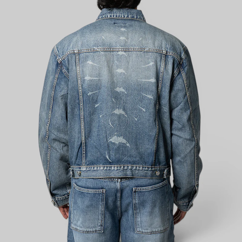 TC Spine Laser Denim Jacket - Blue - Image 4