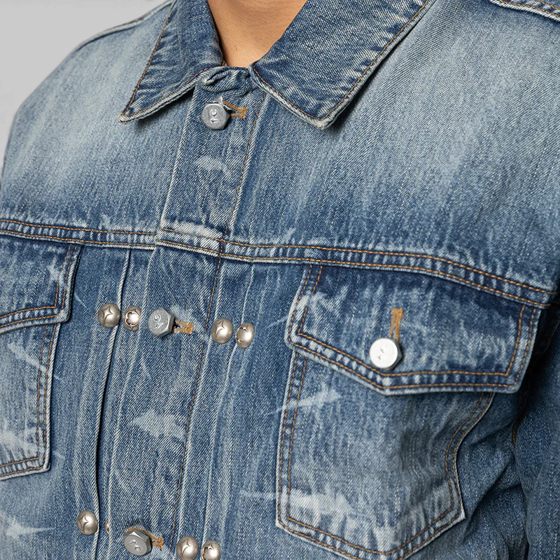 TC Spine Laser Denim Jacket - Blue - Image 6