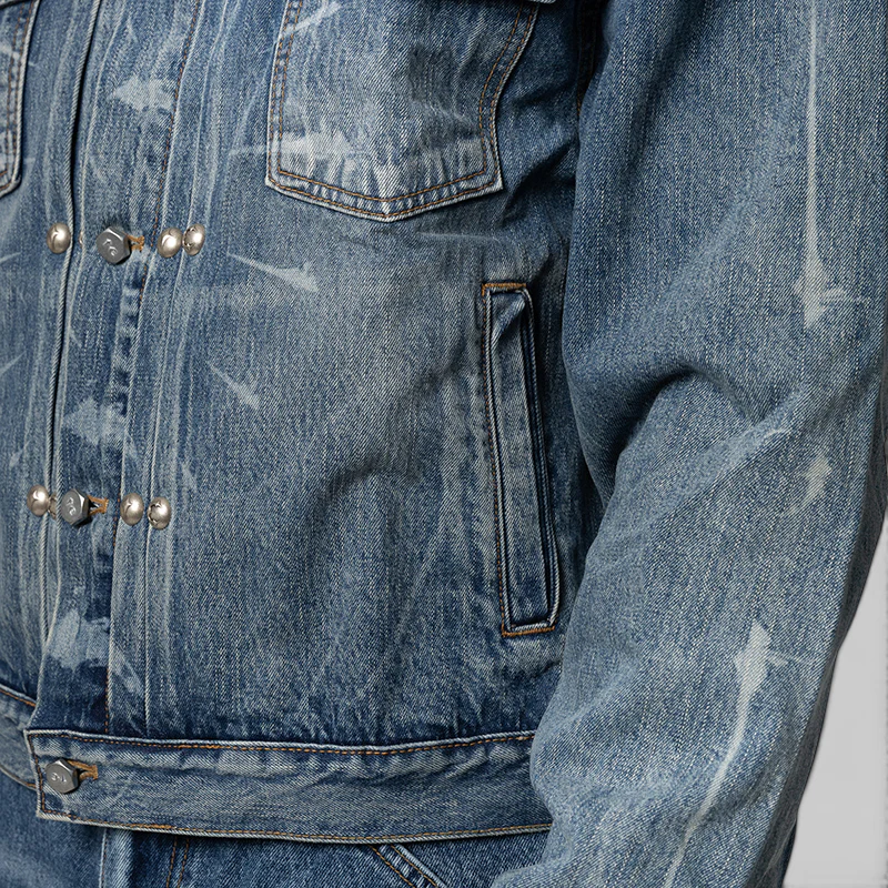 TC Spine Laser Denim Jacket - Blue - Image 7
