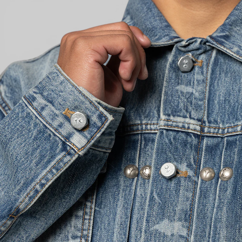 TC Spine Laser Denim Jacket - Blue - Image 8