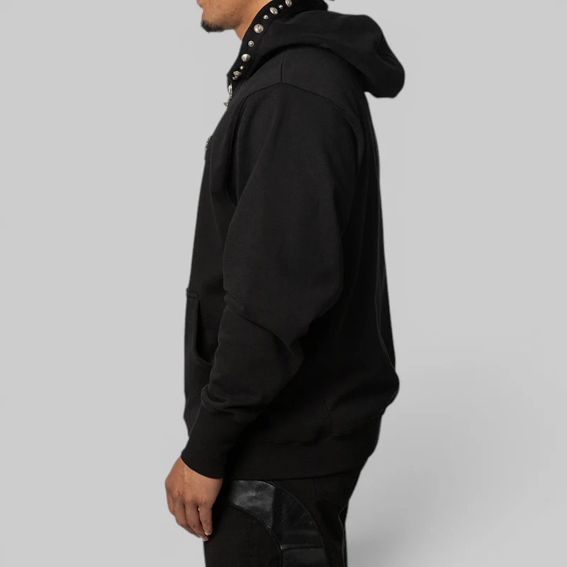 TC Studded Line Zip-Up Hoodie - Black - Image 3