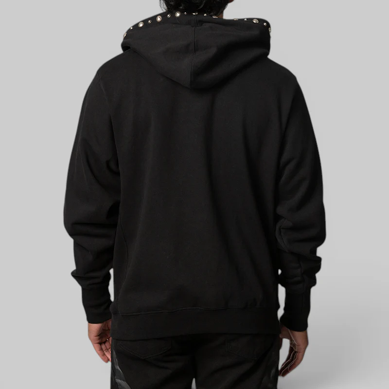 TC Studded Line Zip-Up Hoodie - Black - Image 4
