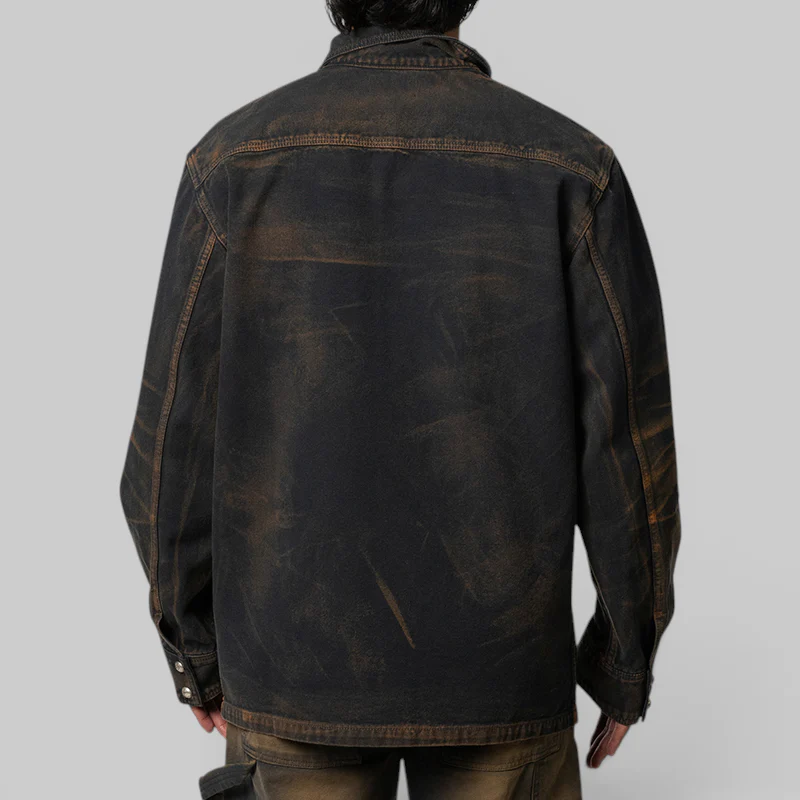 TC Two Tone Washed Shirt - Rust Black - Image 4