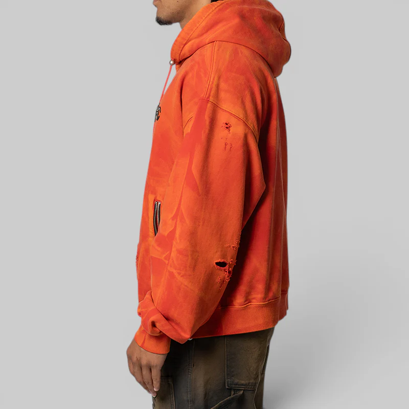 TC Two Tone Washed Zip-Up Hoodie - Red - Image 3