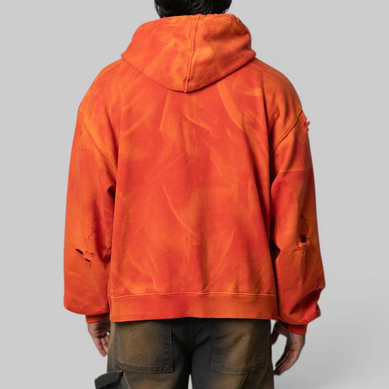 TC Two Tone Washed Zip-Up Hoodie - Red - Image 4