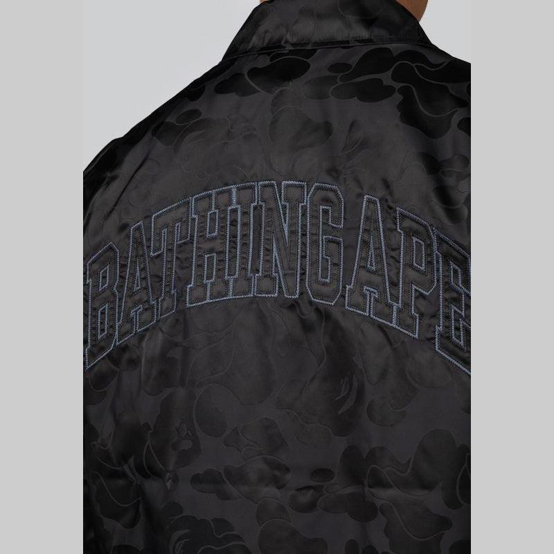 Tonal Solid Camo Coach Jacket - Black - Image 6