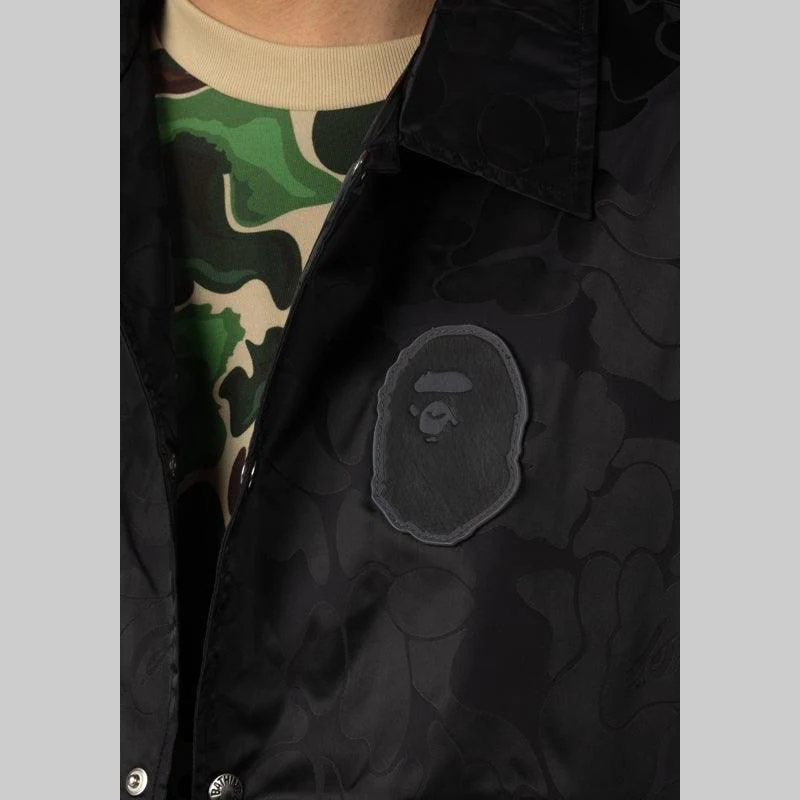 Tonal Solid Camo Coach Jacket - Black - Image 7
