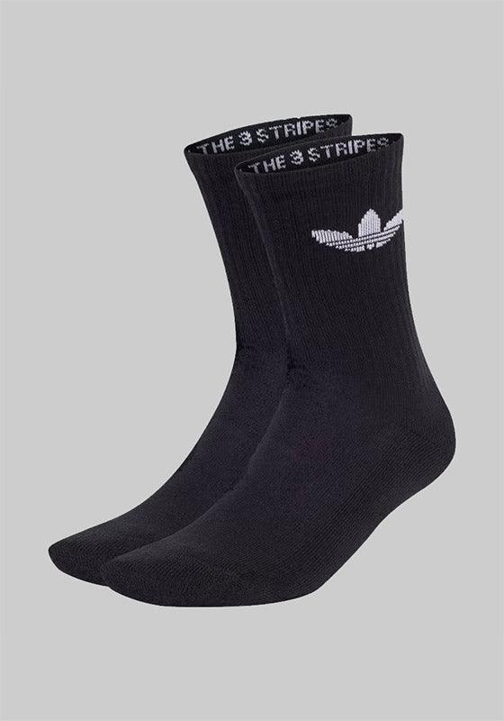 Trefoil Cushion Crew Socks 3 Pair - Black
