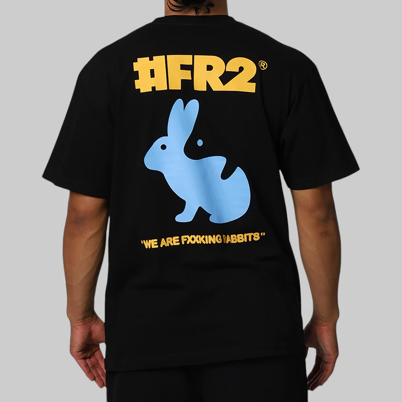 Trick Art Rabbit T-Shirt - Black