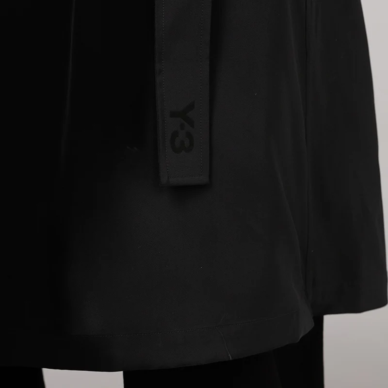 Rayon Twill Trench Coat - Black - Image 10