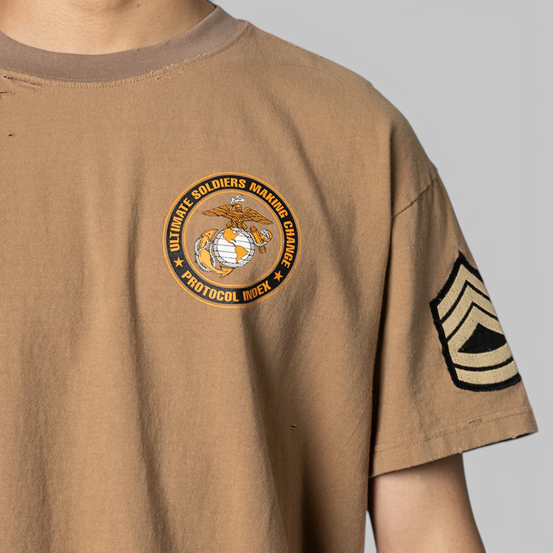 USMC Vintage T-Shirt - Khaki Beige - Image 6