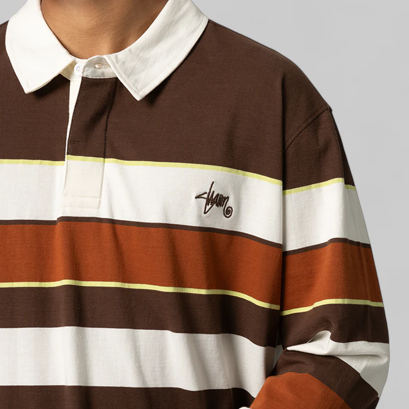 Variagated Stripe Rugby Top - Spice - Image 2