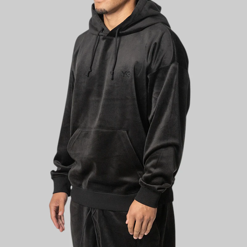 Velvet Corduroy Hoodie - Black - Image 2