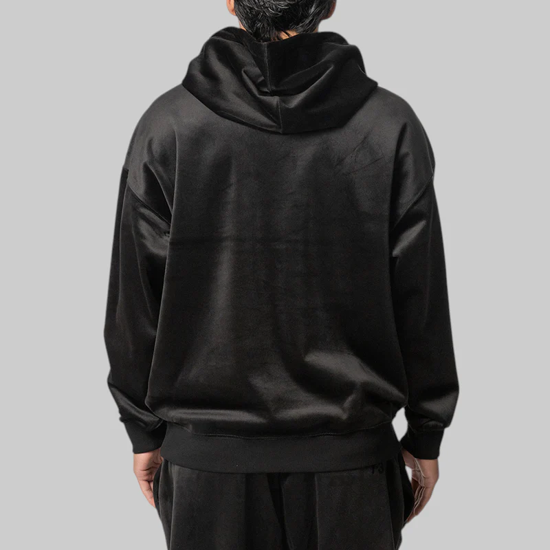 Velvet Corduroy Hoodie - Black - Image 4