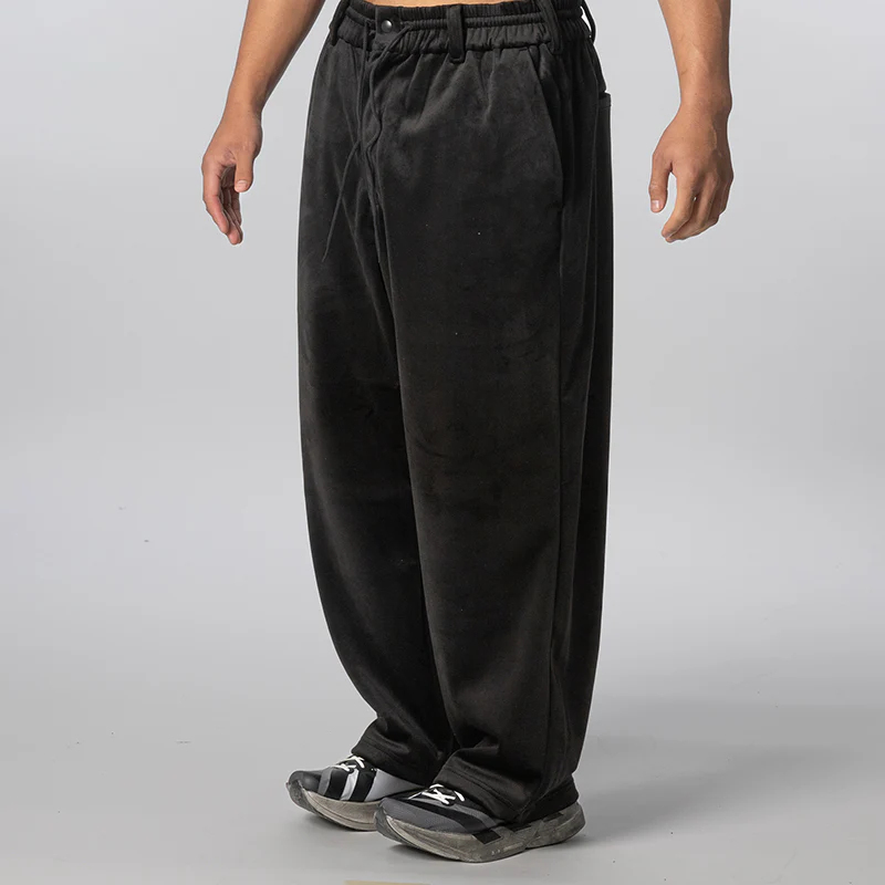 Velvet Corduroy Track Pant - Black - Image 2