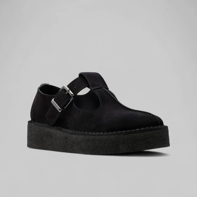 W Trek Wedge T-Bar - Black Suede - Image 2