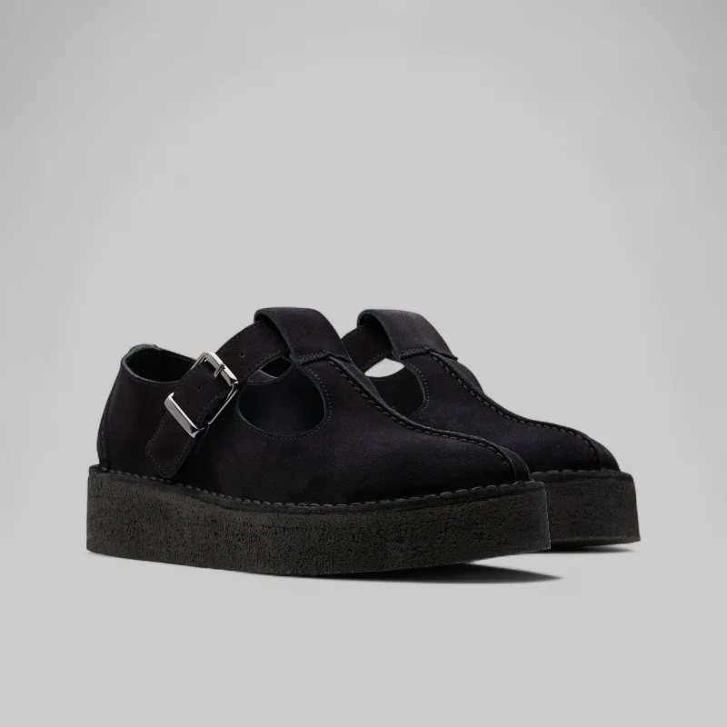 W Trek Wedge T-Bar - Black Suede - Image 5