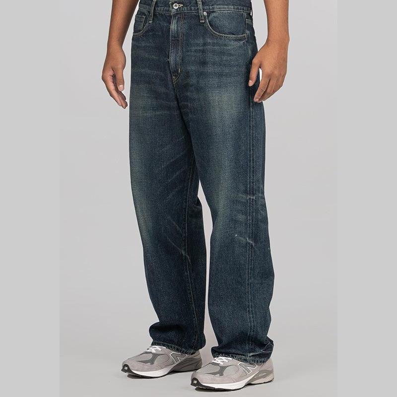 Washed Denim DP Wide Pant - Indigo
