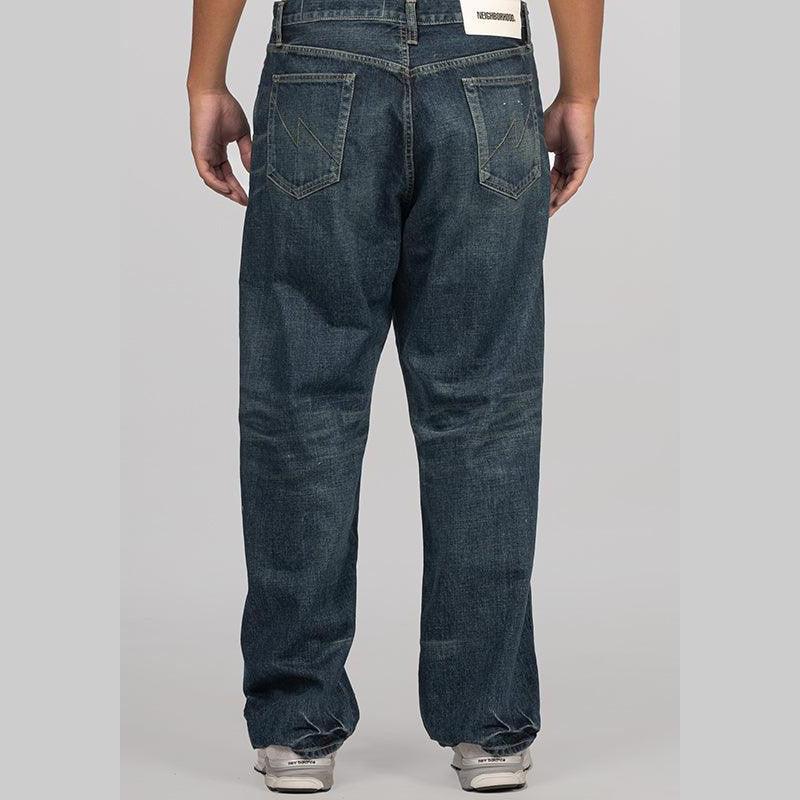 Washed Denim DP Wide Pant - Indigo - Image 4