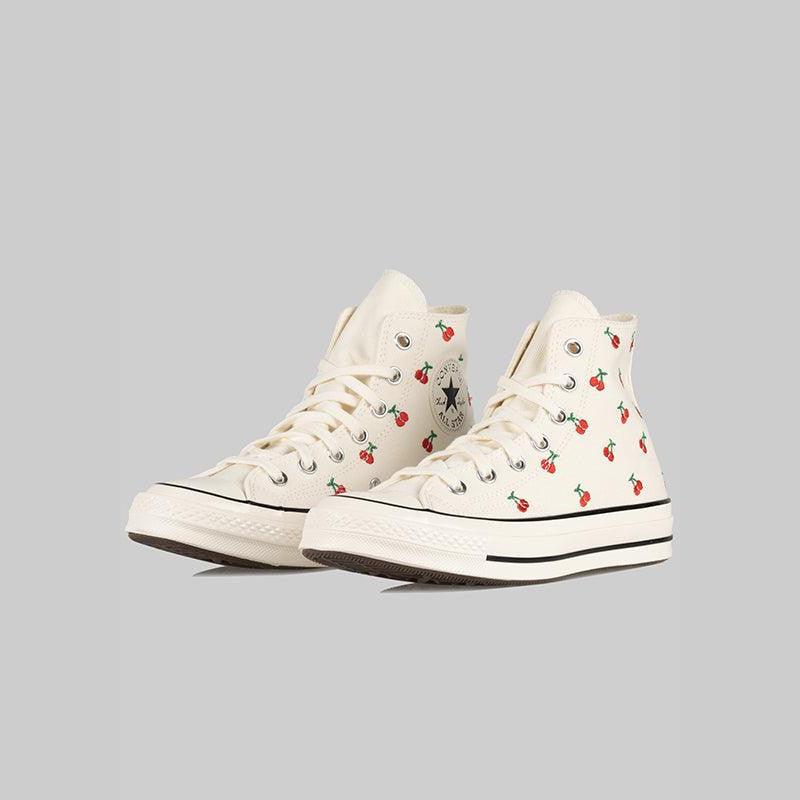 Women's Chuck 70 Hi - Egret/Black/Red - Image 2