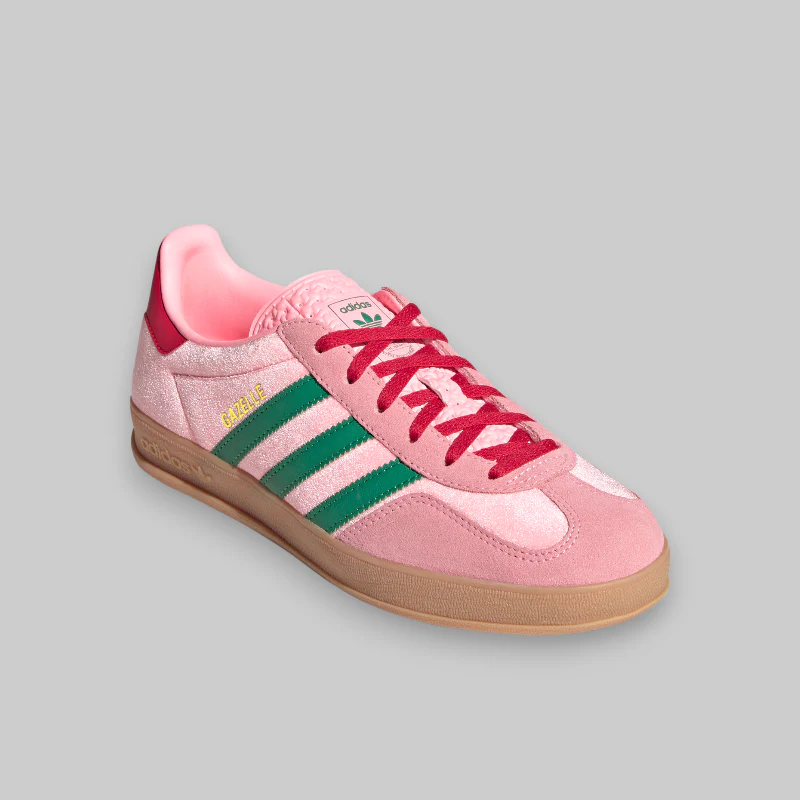 Women's Gazelle Indoor Velvet 'Glow Pink/Court Green' - Image 2