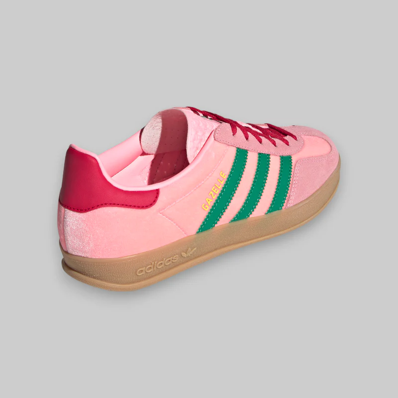 Women's Gazelle Indoor Velvet 'Glow Pink/Court Green' - Image 3