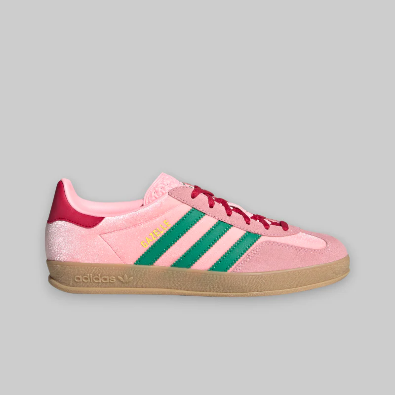 Women's Gazelle Indoor Velvet 'Glow Pink/Court Green' - Image 5