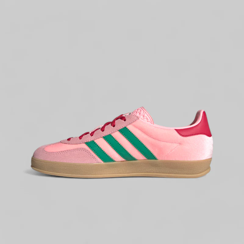 Women's Gazelle Indoor Velvet 'Glow Pink/Court Green' - Image 6