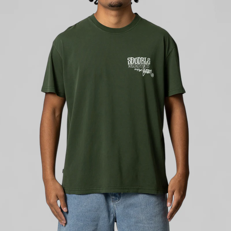 World Wide Roots T-Shirt - Washed Forest - Image 2