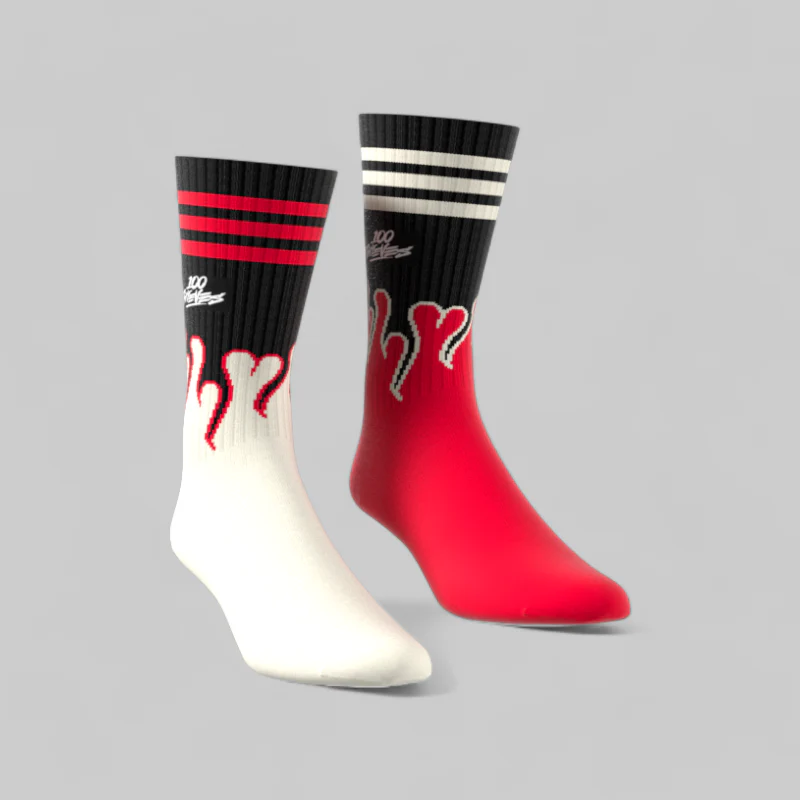 X 100 Thieves Socks - Cream White/Red - Image 5