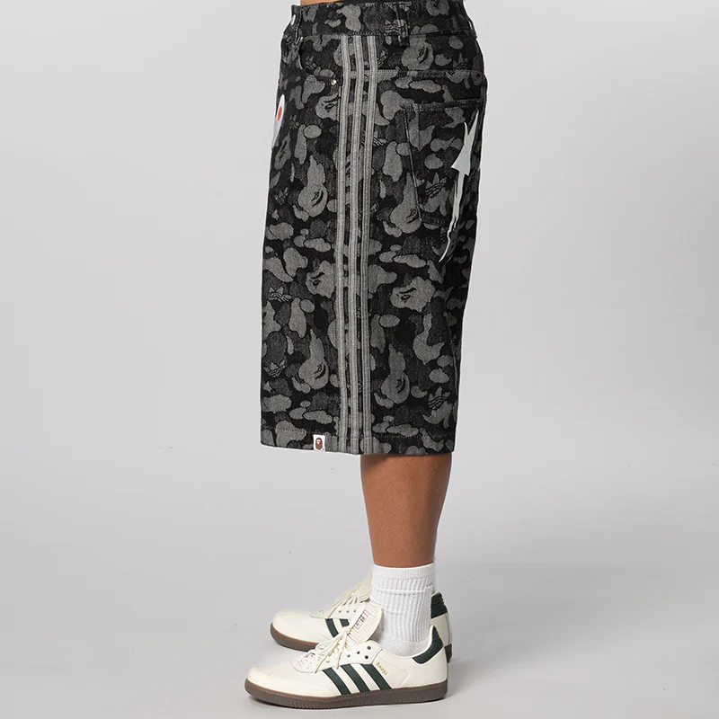 X Bape Shark Denim Jort - Black - Image 3