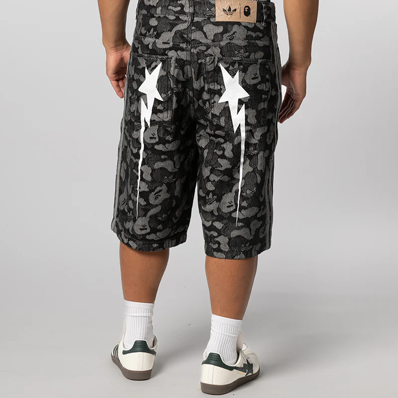 X Bape Shark Denim Jort - Black - Image 4