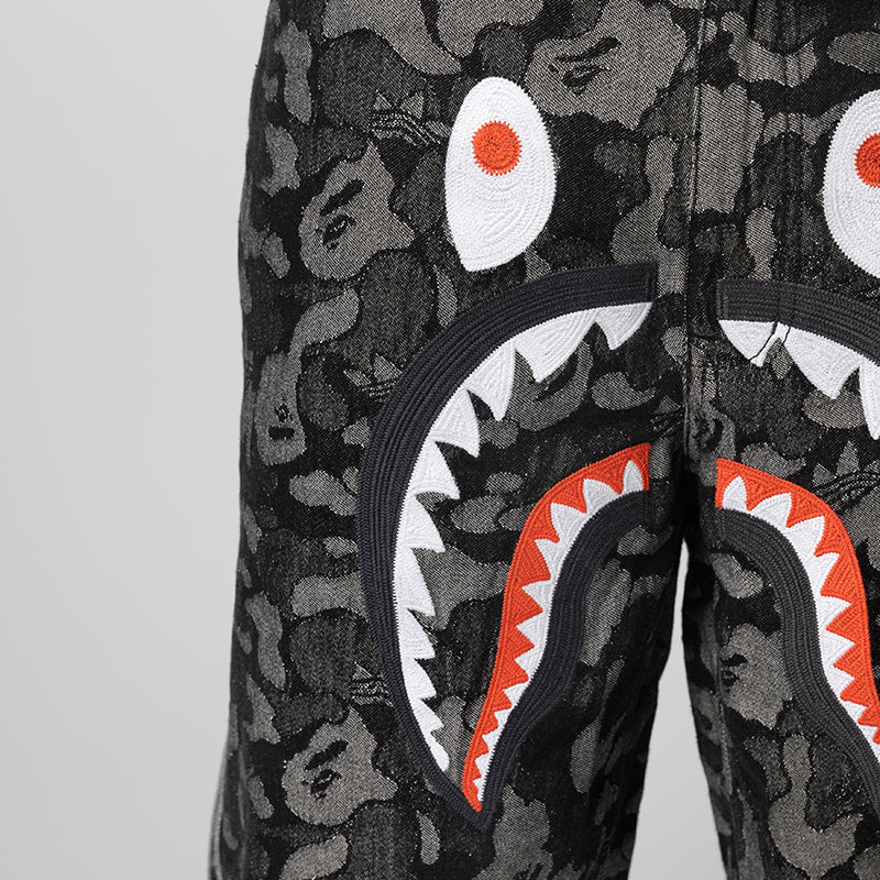 X Bape Shark Denim Jort - Black - Image 7