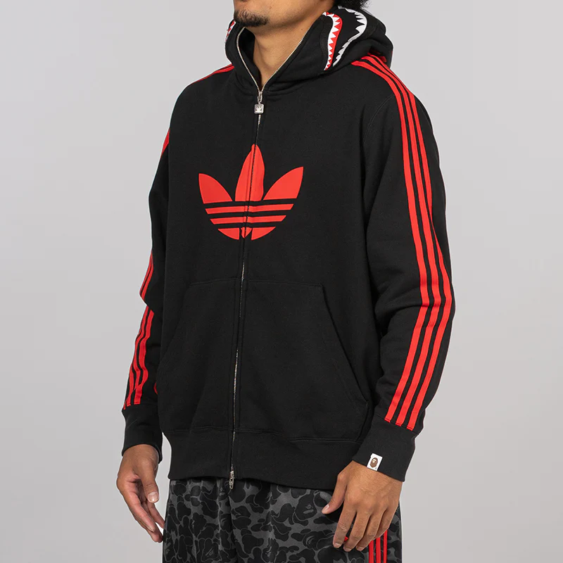 X Bape Shark Full Zip Hoodie - Black - Image 3